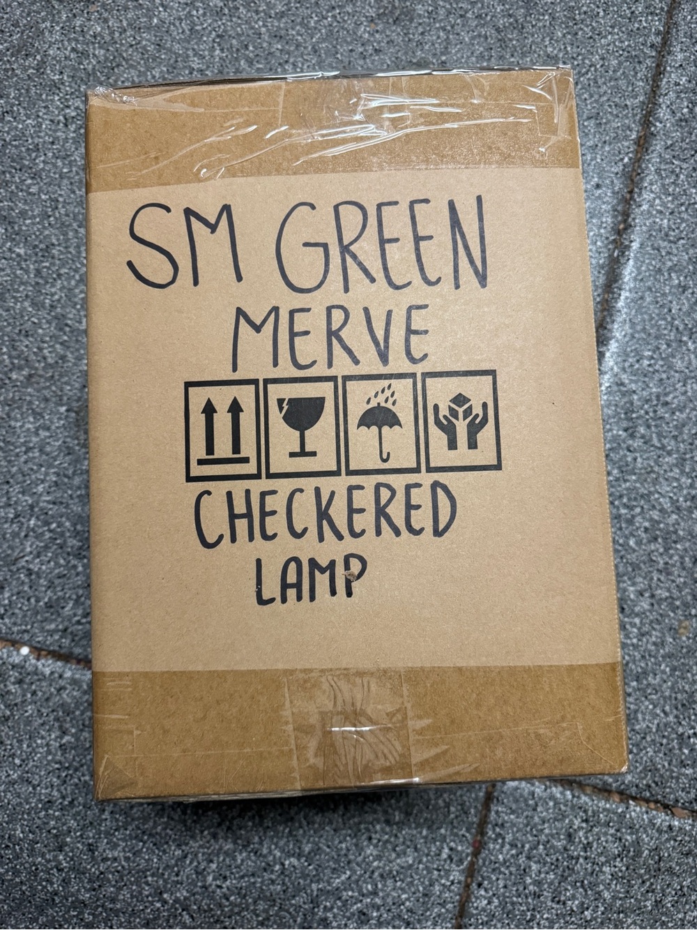 NEW Anthropologie Merve Kahraman Ceramic Checker Rattan Table Lamp, Green, Small - Picture 4 of 5